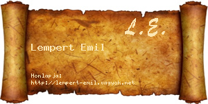 Lempert Emil névjegykártya